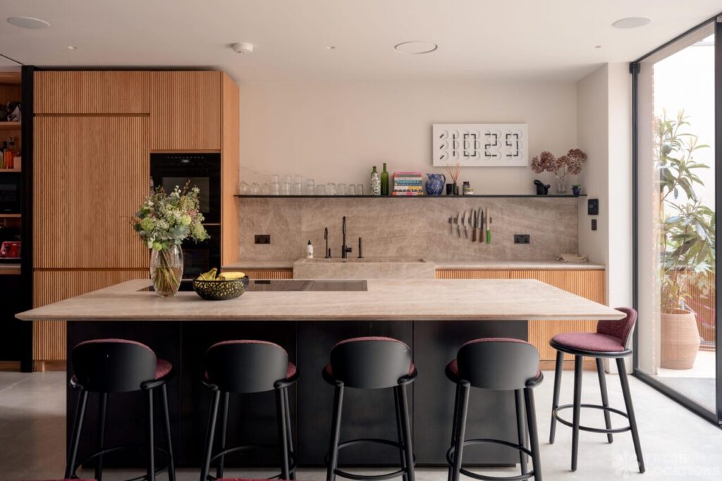 Modern home interior prepared for a location recce before filming
